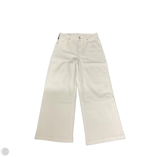 Jeans Wide Leg By Gap In White Denim, Size: 6
