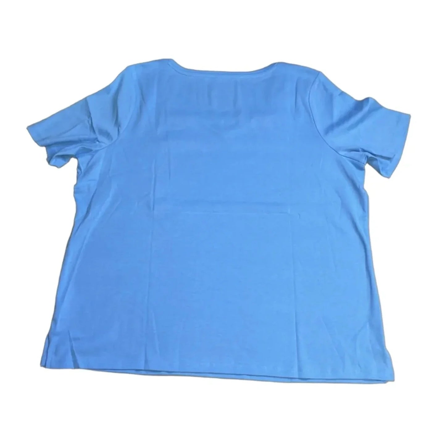 Top Short Sleeve Basic By Talbots In Blue, Size: 2x