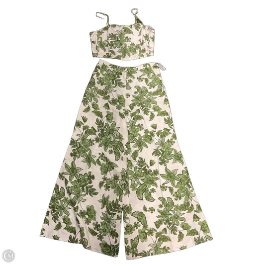 Top 2pc Sleeveless By Clothes Mentor In Green & White, Size: L