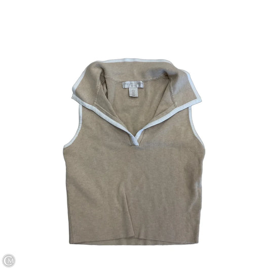 Top Sleeveless By Cmb In Beige, Size: S
