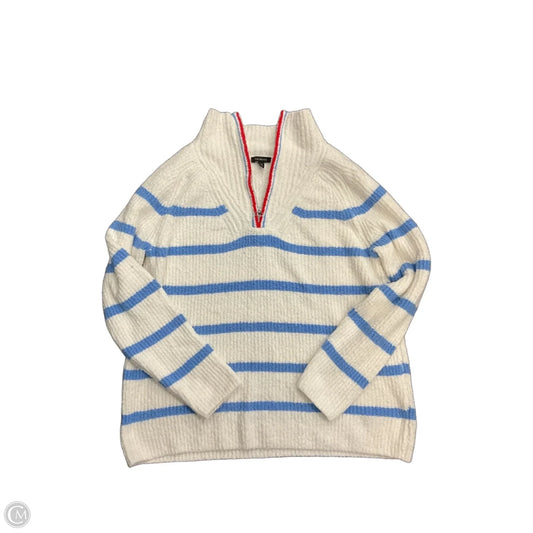 Sweater By Talbots In Blue & White, Size: M