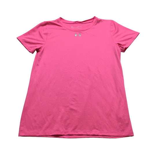 Pink Athletic Top Short Sleeve Under Armour, Size S