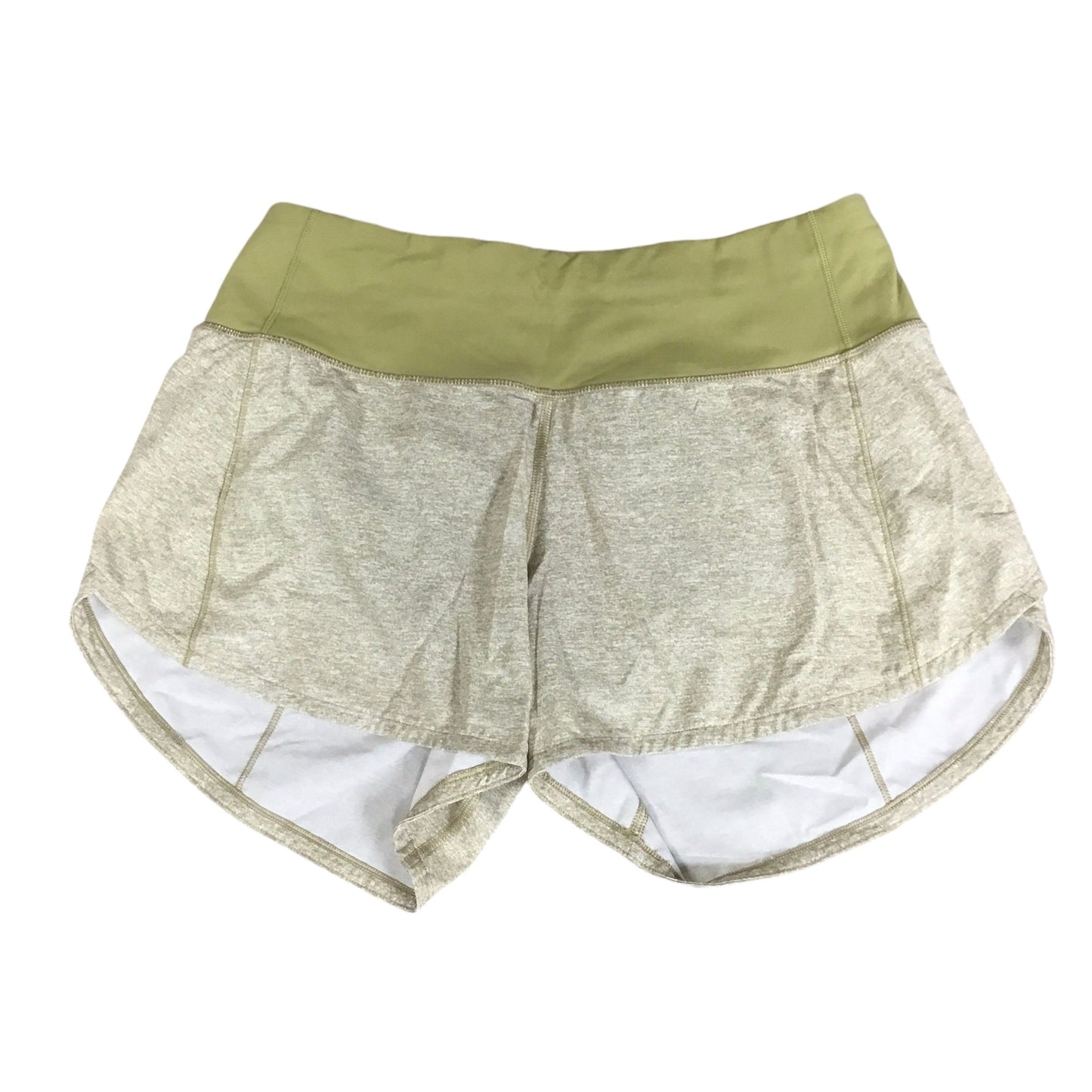 Athletic Shorts By Lululemon In Green & White, Size: 4