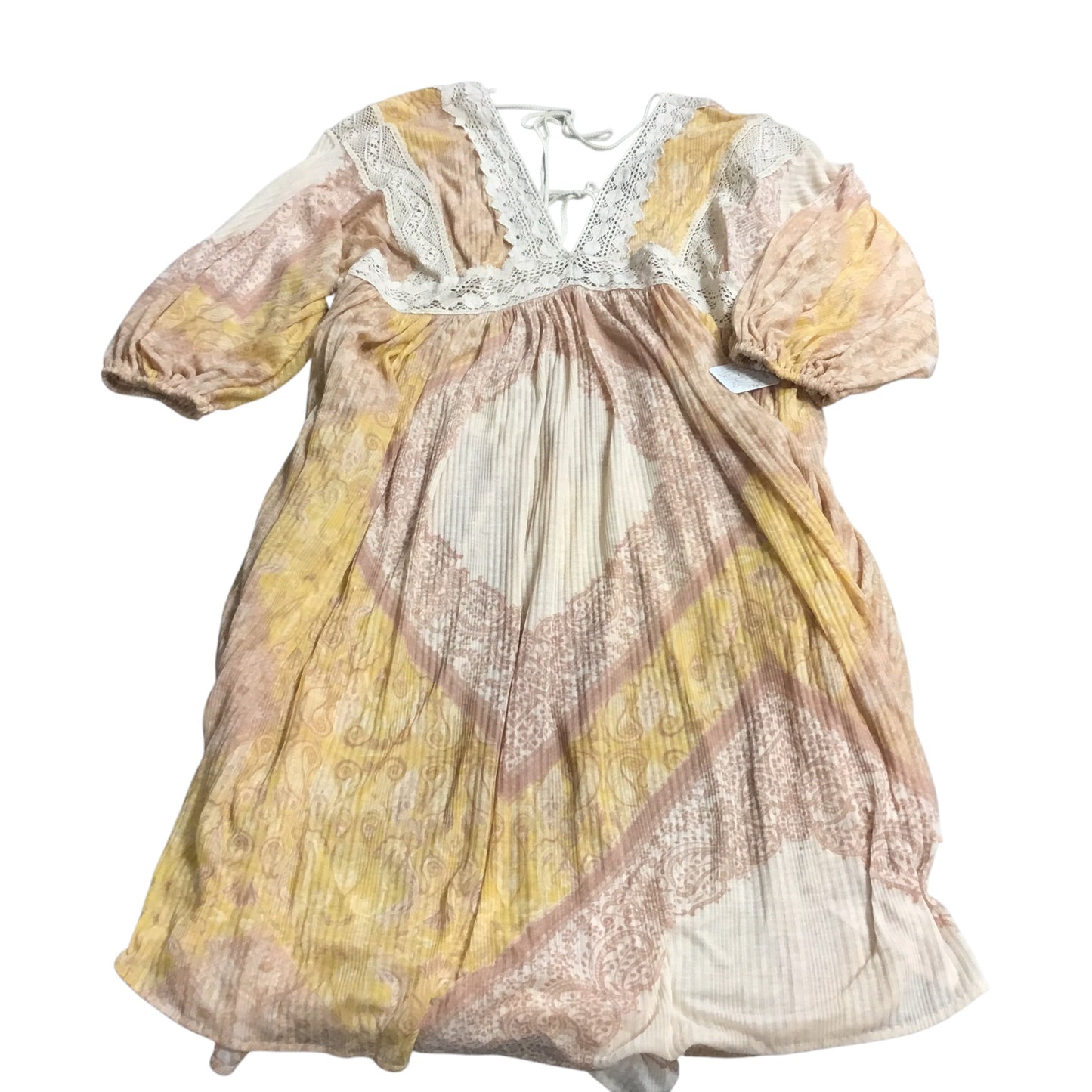 Dress Casual Short By Free People In Pink & Yellow, Size: Sp