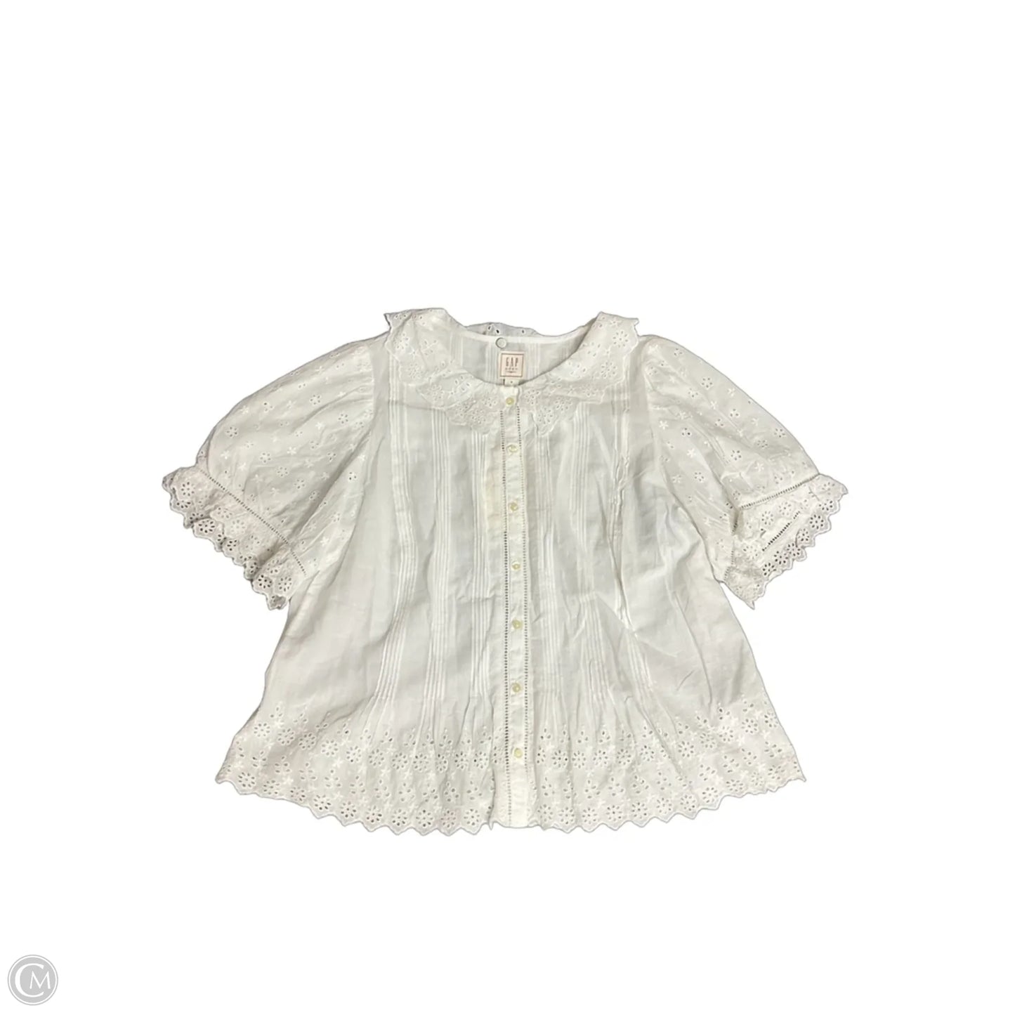 Top Short Sleeve By Gap In White, Size: M