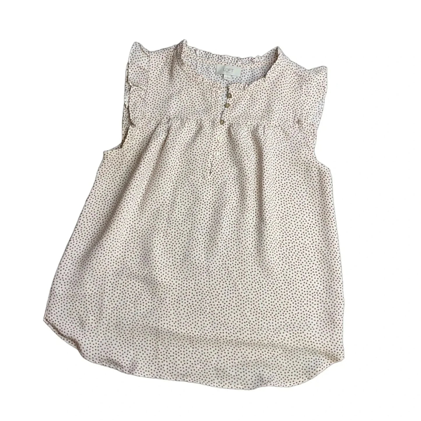 Top Sleeveless By Loft In Polkadot Pattern, Size: S
