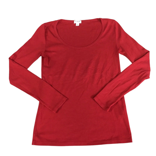 Top Long Sleeve Basic By J. Crew In Red, Size: Xs