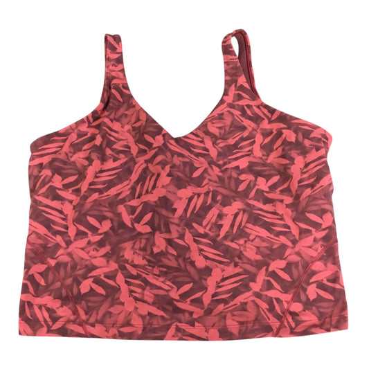 Athletic Tank Top By Lululemon In Red, Size: 18