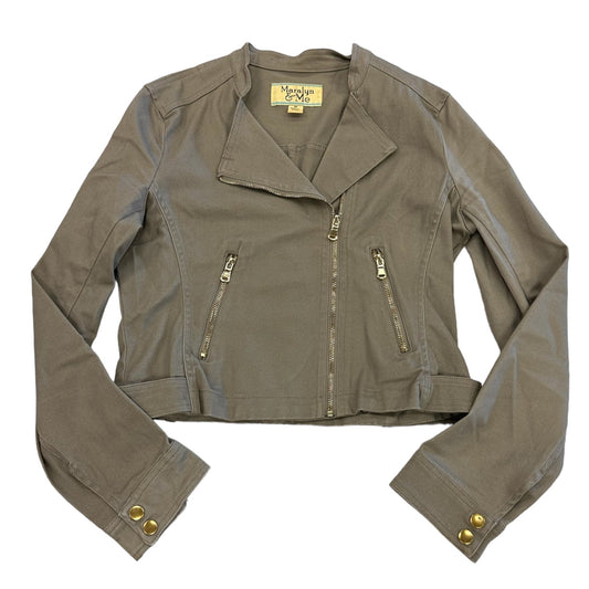 Jacket Moto By Clothes Mentor In Beige, Size: M