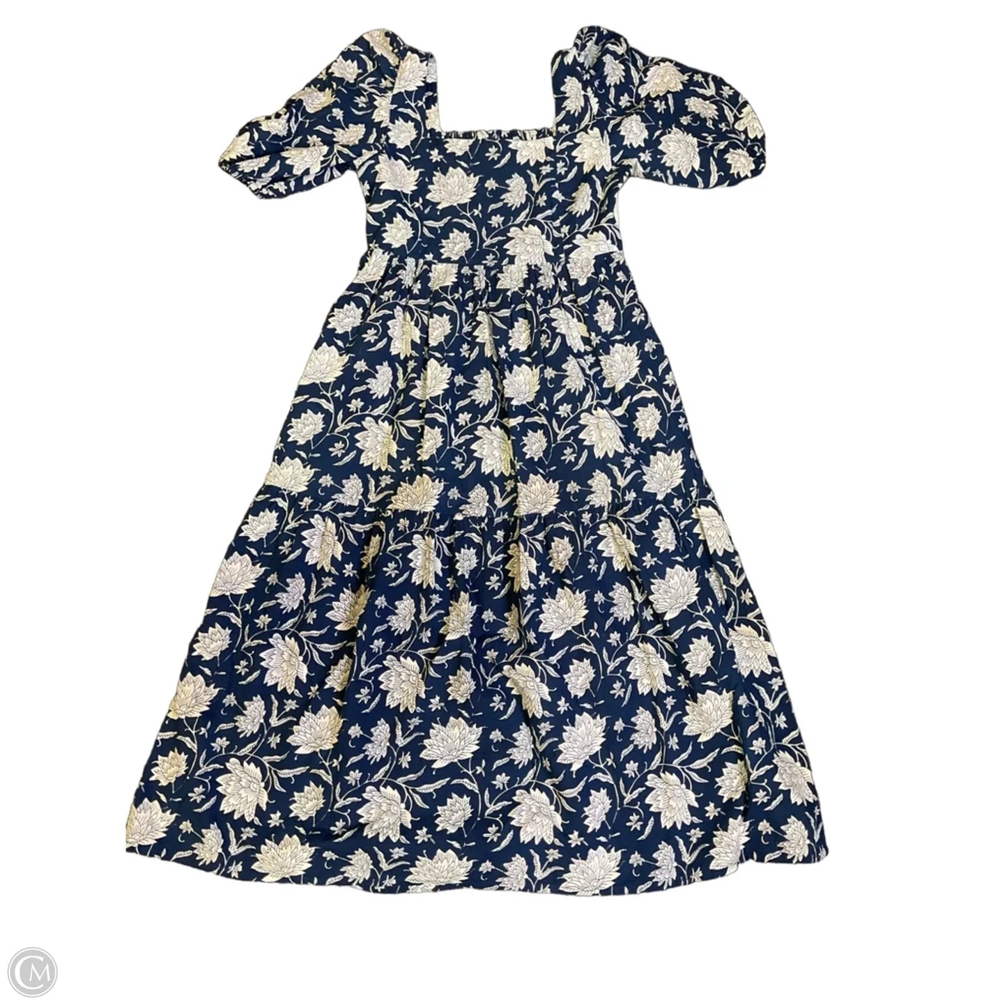 Dress Casual Midi By Clothes Mentor In Blue & White, Size: S