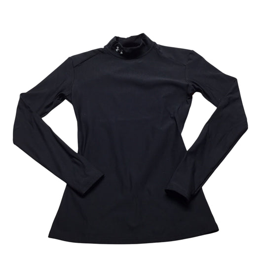 Athletic Top Long Sleeve Collar By Under Armour In Black, Size: S