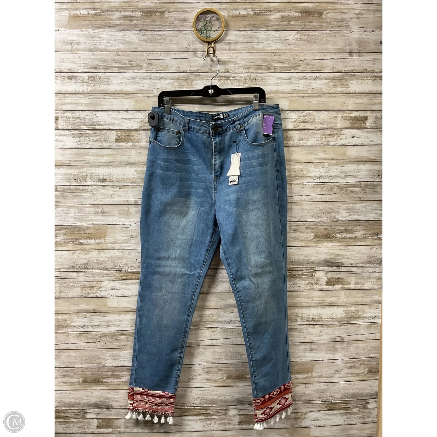Jeans Skinny By Boohoo Boutique In Blue & Red, Size: 16