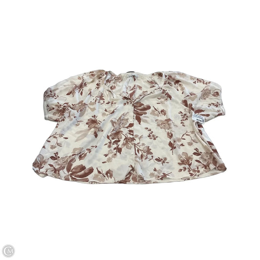 Blouse Short Sleeve By Abercrombie And Fitch In Brown & Tan, Size: L