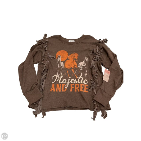 Top Long Sleeve By Clothes Mentor In Brown, Size: M