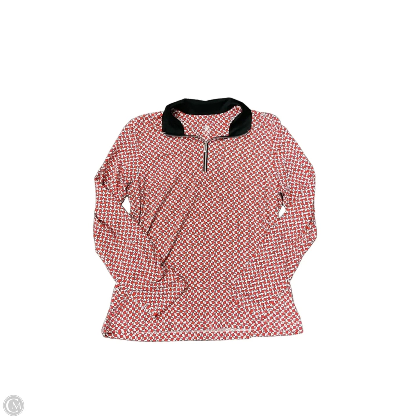 Top Long Sleeve By Tail In Orange & White, Size: L