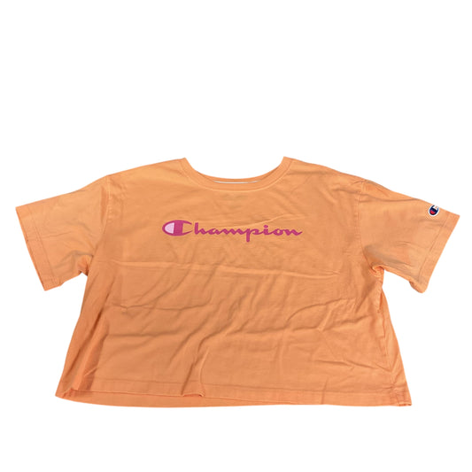 Top Short Sleeve By Champion In Orange, Size: M