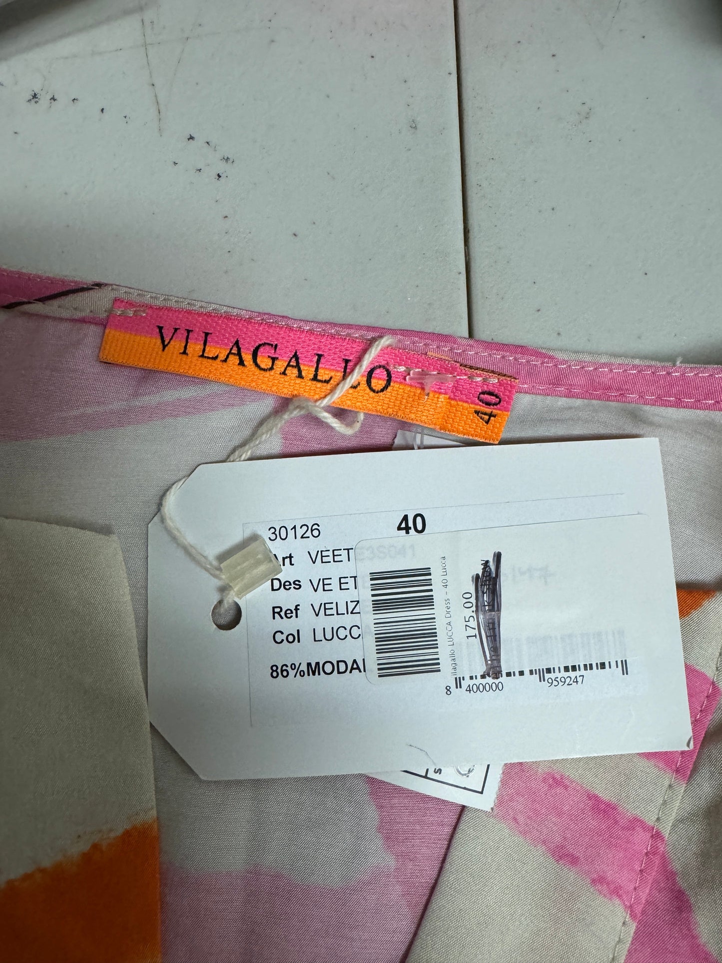 Orange & Pink Dress Casual Short Villagallo , Size 10
