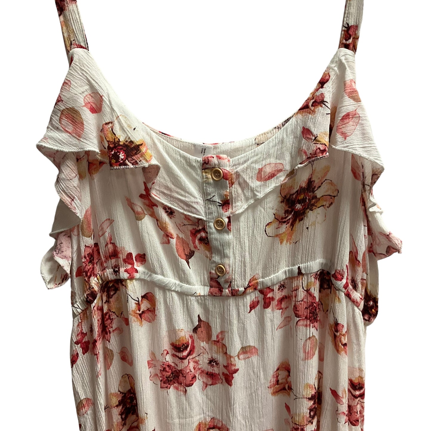 Floral Print Dress Casual Maxi Rose Gal, Size 3x