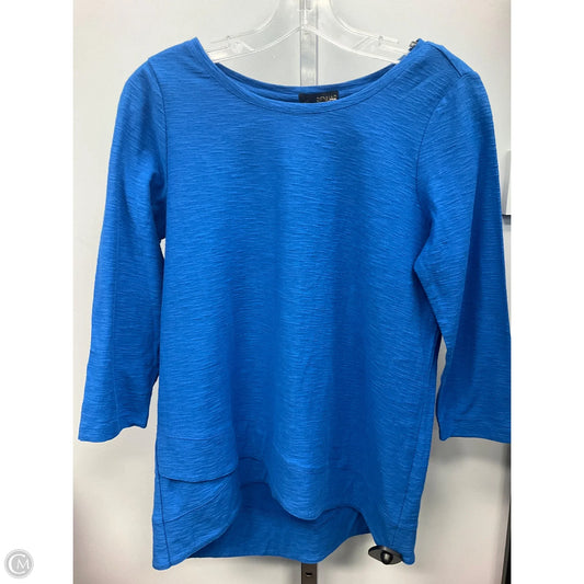 Top 3/4 Sleeve Basic By Clothes Mentor In Blue, Size: S