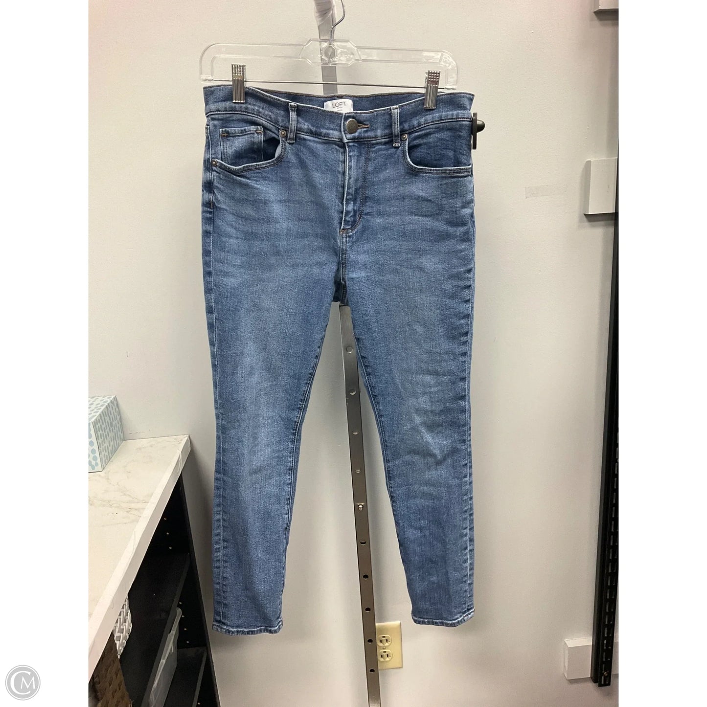 Jeans Straight By Loft In Blue Denim, Size: 8