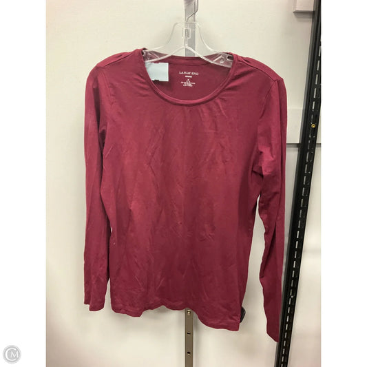 Top Long Sleeve Basic By Lands End In Maroon, Size: M