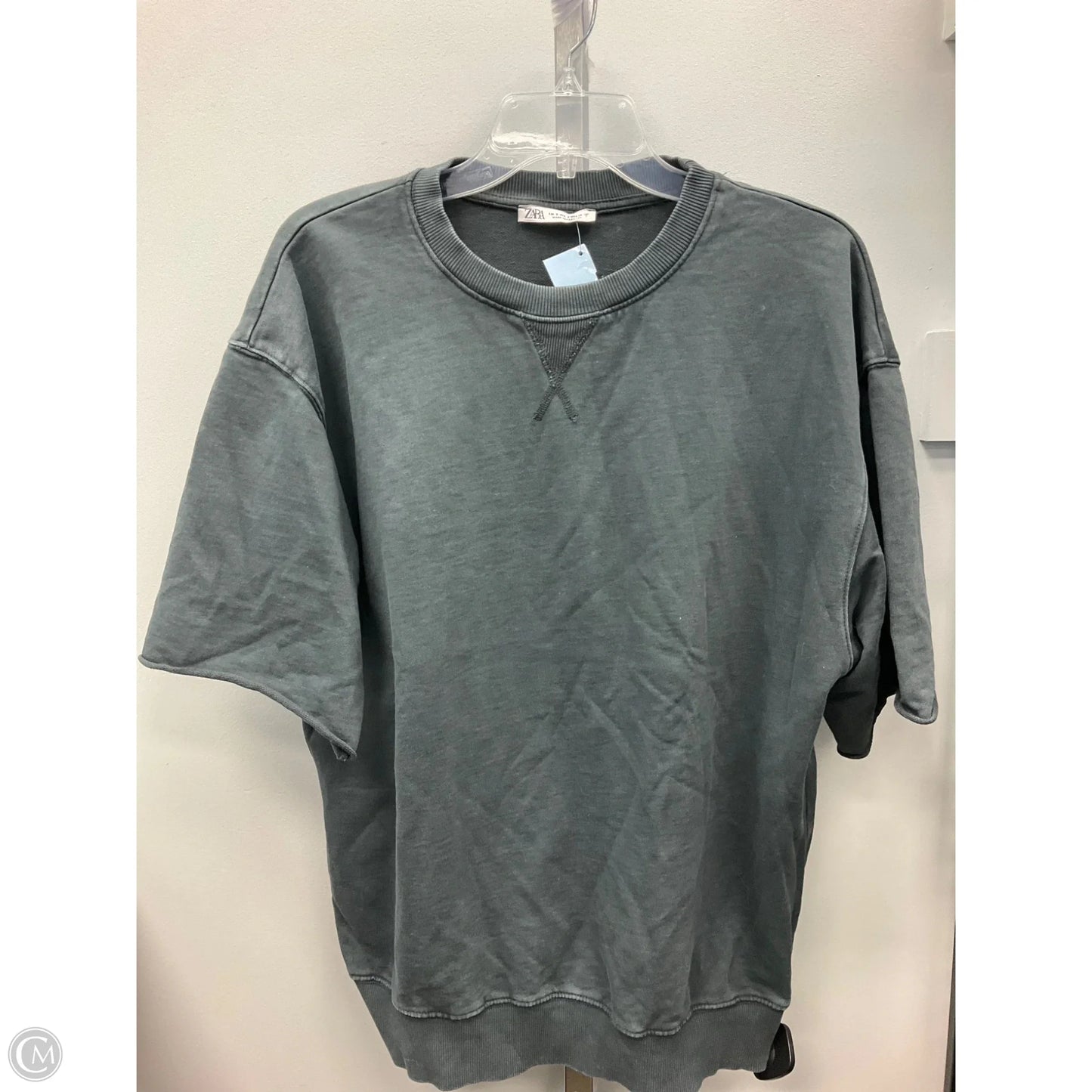 Athletic Top Short Sleeve By Zara In Grey, Size: S
