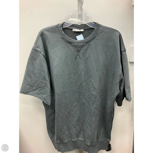 Athletic Top Short Sleeve By Zara In Grey, Size: S