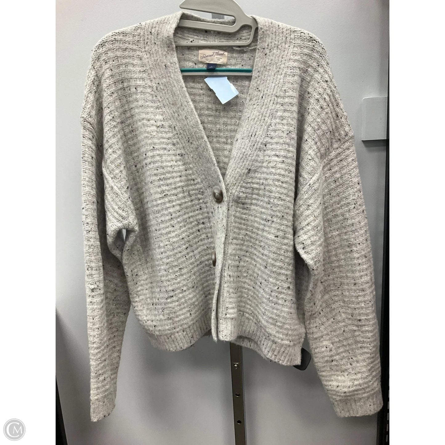 Sweater Cardigan By Universal Thread In Grey, Size: L