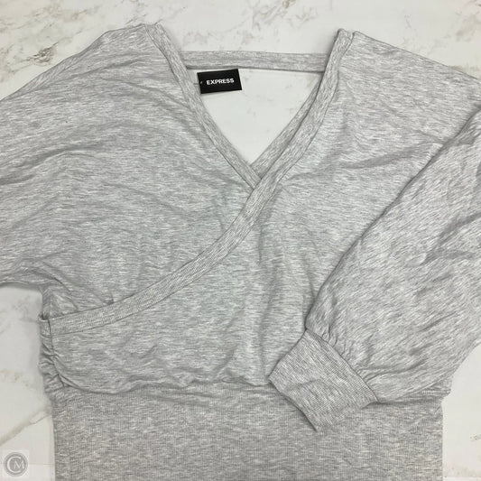 Top Long Sleeve By Express In Grey, Size: L