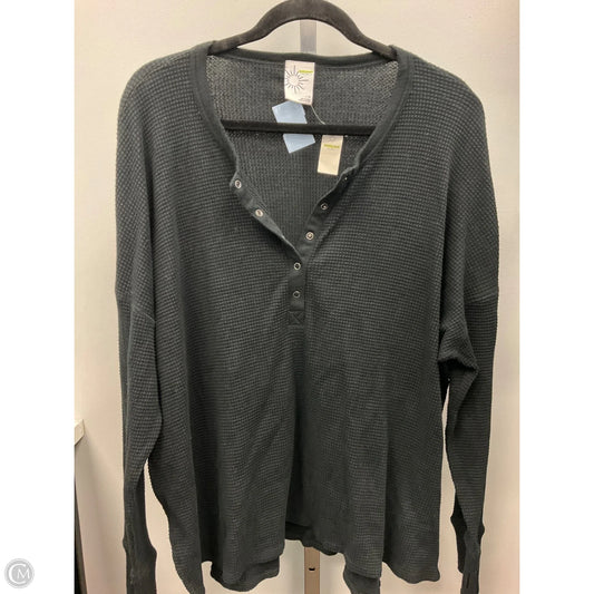 Top Long Sleeve By Aerie In Black, Size: L