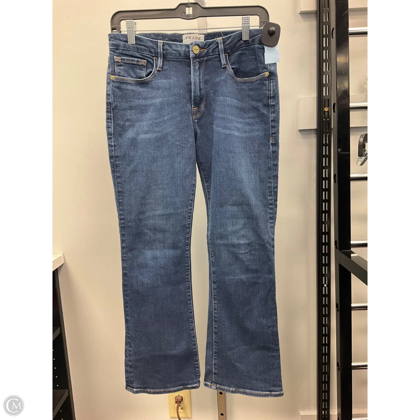 Jeans Flared By Frame In Blue Denim, Size: 6