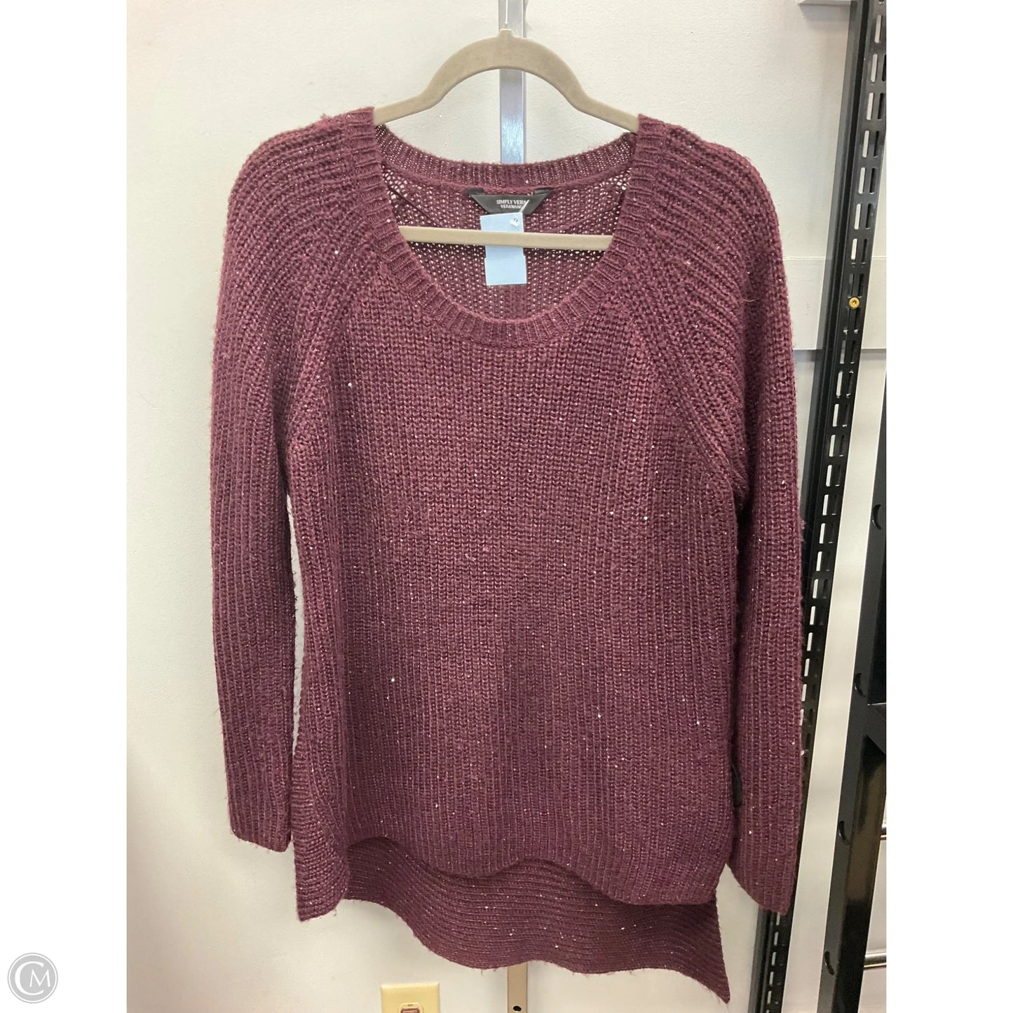 Sweater By Simply Vera In Maroon, Size: L