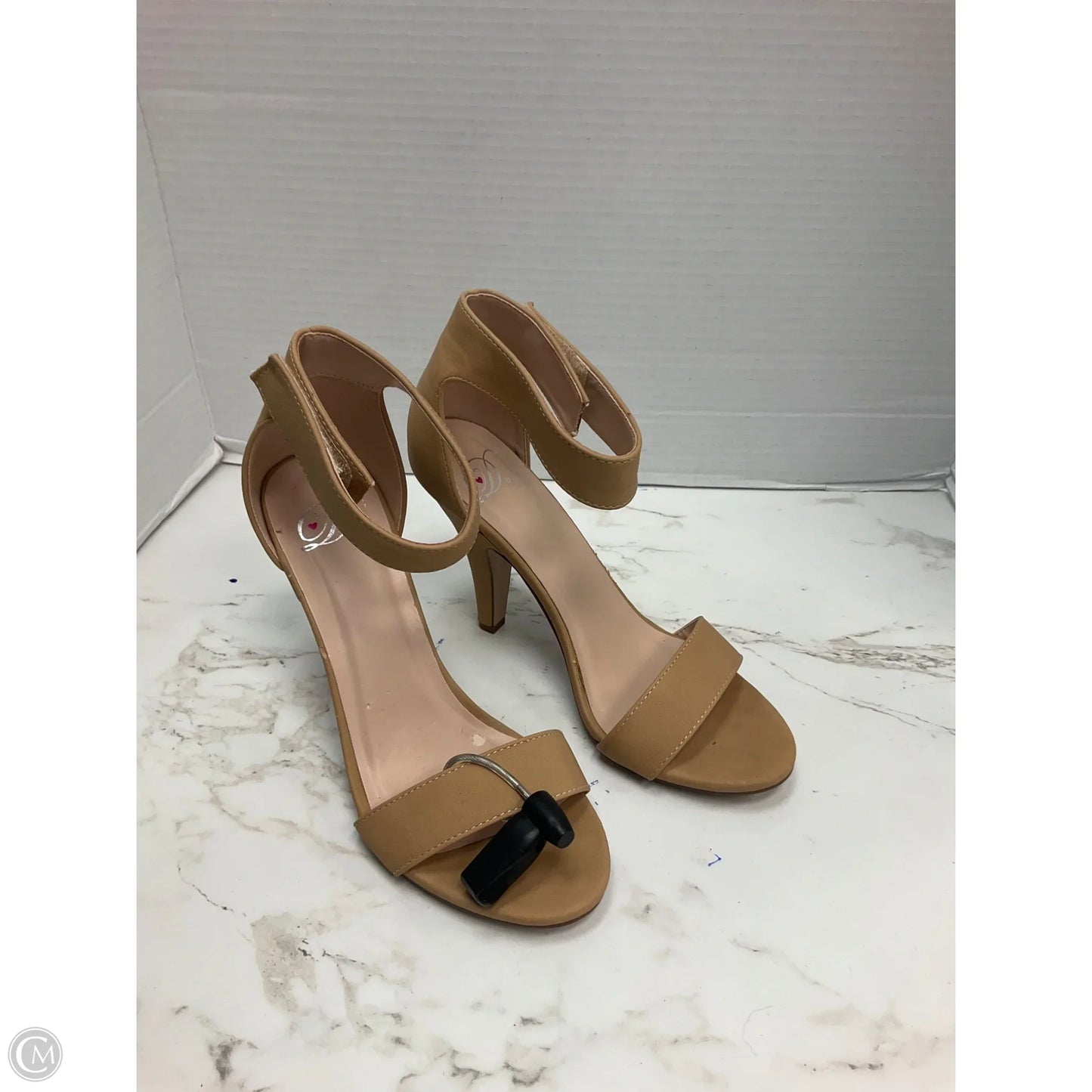 Sandals Heels Stiletto By Cme In Tan, Size: 7.5