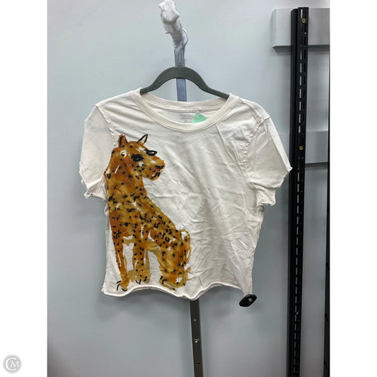 Top Short Sleeve By Anthropologie In Cream, Size: S