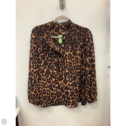 Top 3/4 Sleeve By J. Crew In Animal Print, Size: S