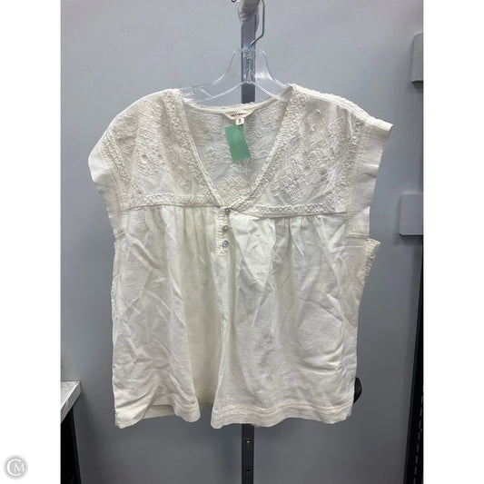 Top Short Sleeve By Lucky Brand In Cream, Size: M