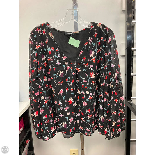 Top 3/4 Sleeve By Madewell In Floral Print, Size: Xl