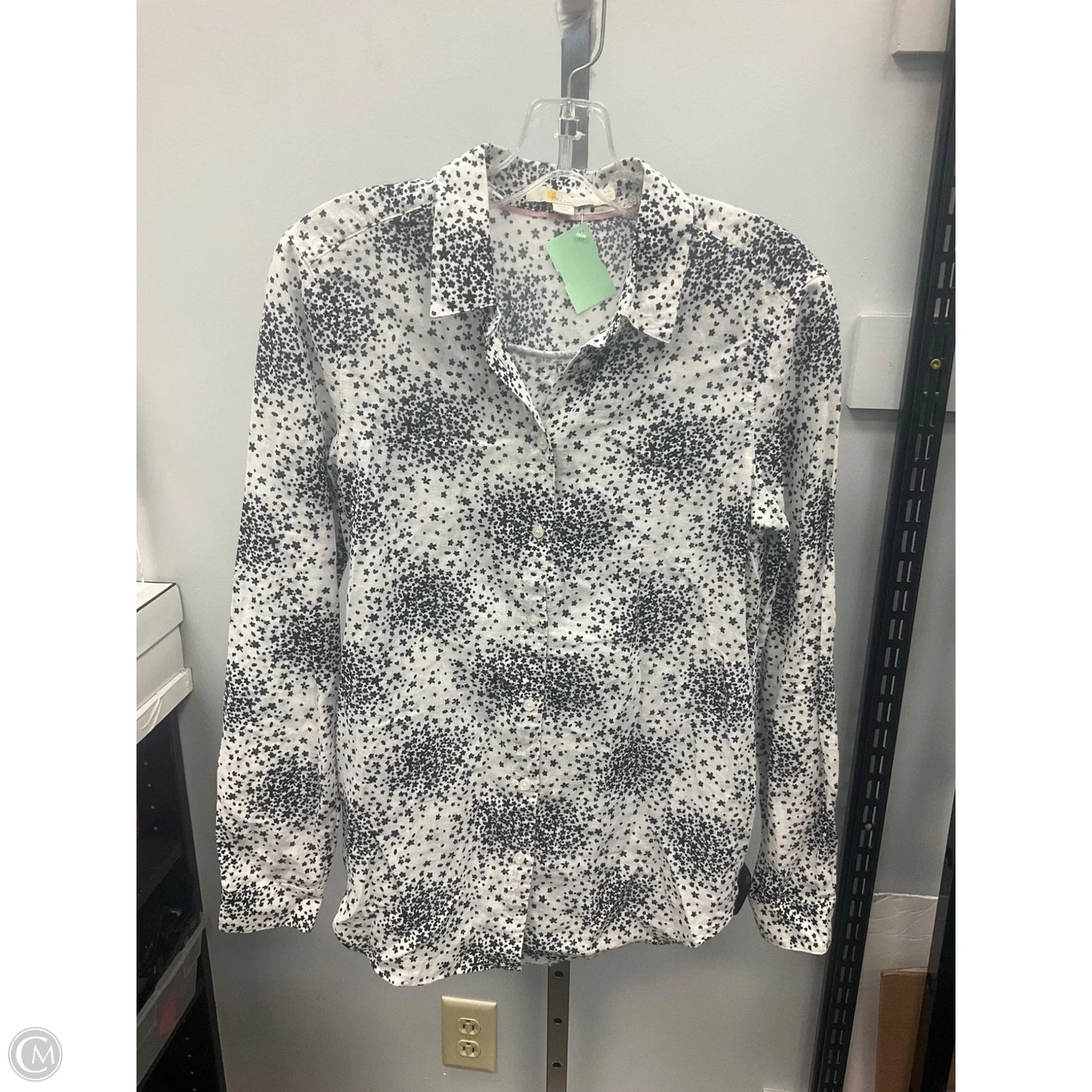 Top Long Sleeve Basic By Boden In Blue & White, Size: 2