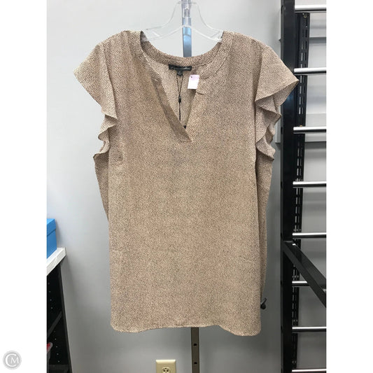 Top Short Sleeve By Adrianna Papell In Tan, Size: 1x