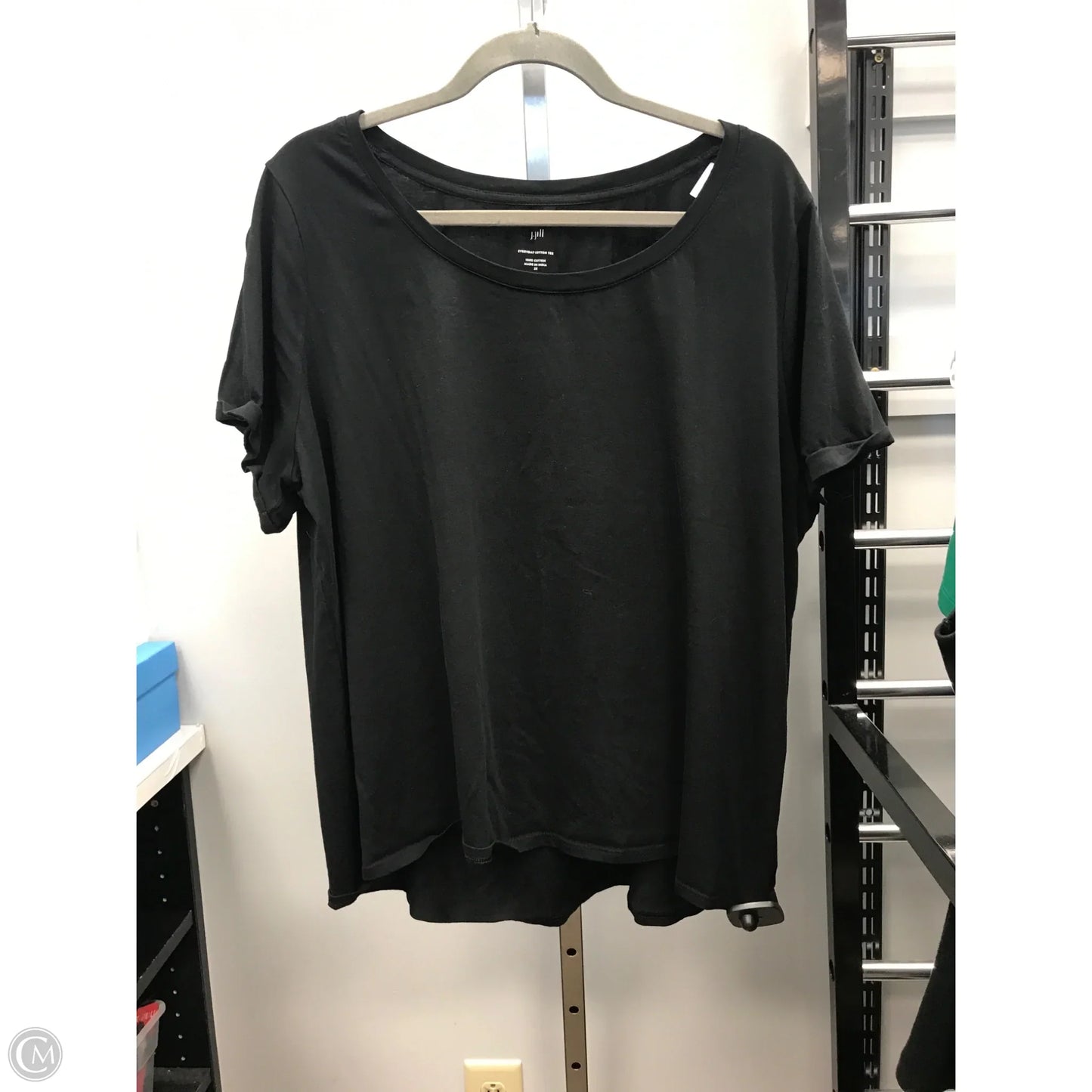 Top Short Sleeve Basic By J. Jill In Black, Size: 2x