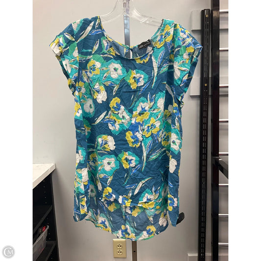 Top Short Sleeve By Jones New York In Blue & Gold, Size: Xl