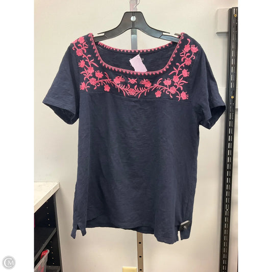 Top Short Sleeve By Talbots In Blue & Pink, Size: L