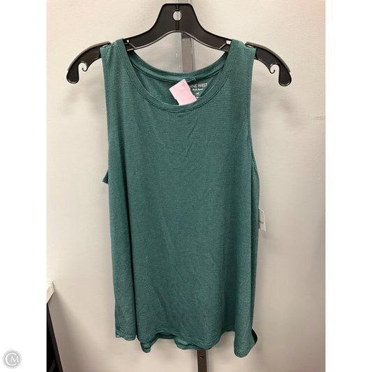 Top Sleeveless Basic By Nine West Apparel In Green & Silver, Size: M