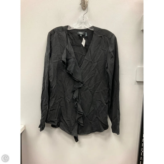 Top Long Sleeve By Theory In Black, Size: M