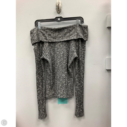 Top Long Sleeve By Michael Stars In Black & Grey, Size: S