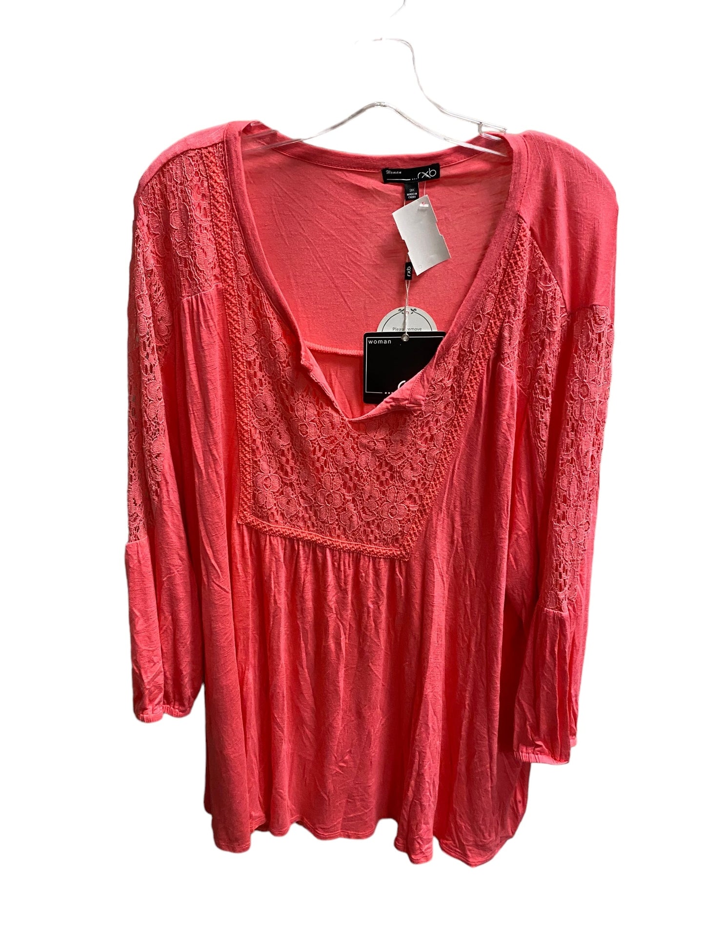 Coral Top Long Sleeve Rxb, Size 3x