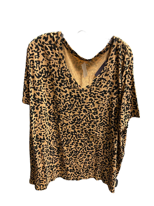 Animal Print Top Short Sleeve Ava & Viv, Size 3x