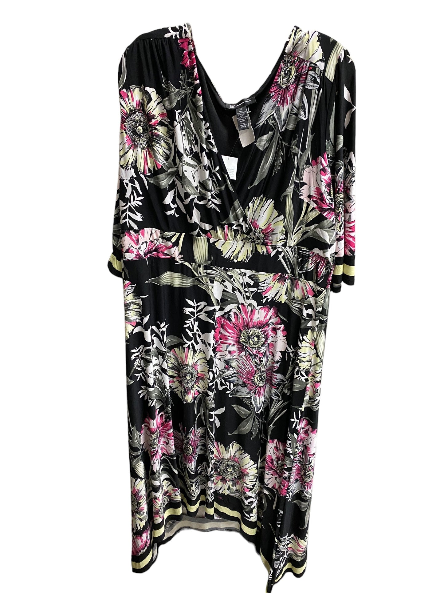 Floral Print Dress Casual Midi Inc, Size 3x