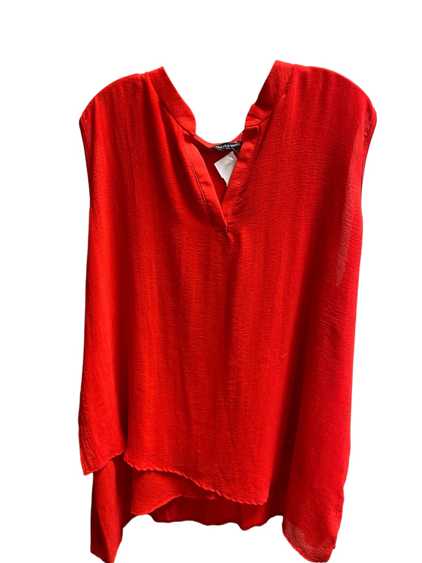 Red Top Sleeveless Cha Cha Vente, Size 3x