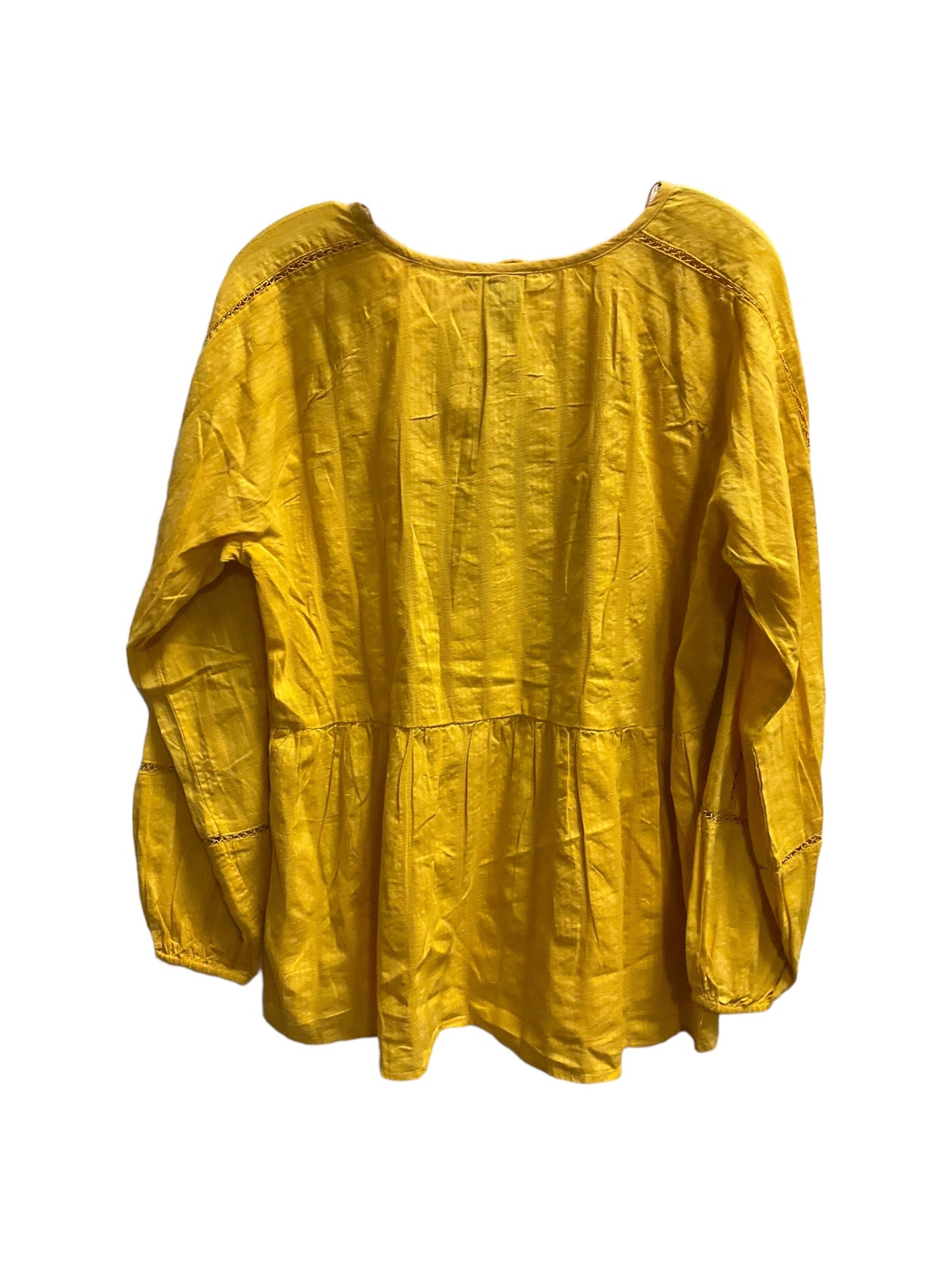 Yellow Top Long Sleeve Chelsea And Theodore, Size M